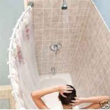 Curved Silver Aluminum Shower Rod 29-49 inches with Hardware
