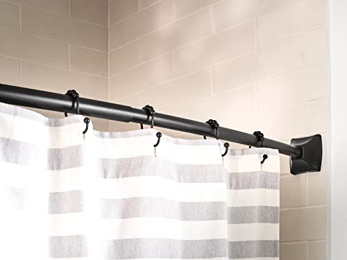 Modern Matte Black Shower Curtain Rod for 5-Foot Curved Shower, CSR2167BL