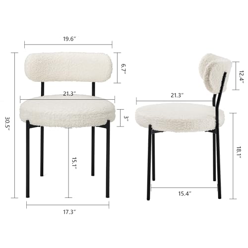 Modern Black & White Dining Chair Set - Comfortable Beige Bezel - Kitchen & Dining Room (Set of 4)