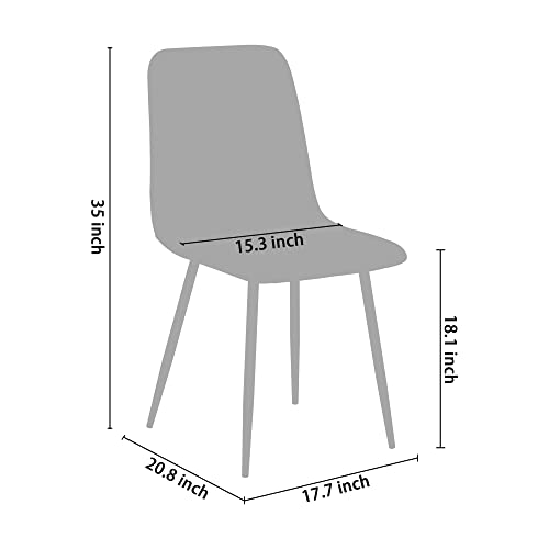 CangLong Blue Mid Century Living Room Side Chair Set, Set of 4