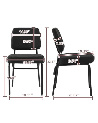 Modern Black Dining Chairs Set of 6 with Upholstered Cushions for Living Room and Bedroom