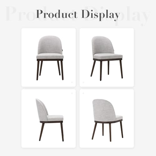 COLAMY Light Grey Upholstered Dining Chair Set of 2