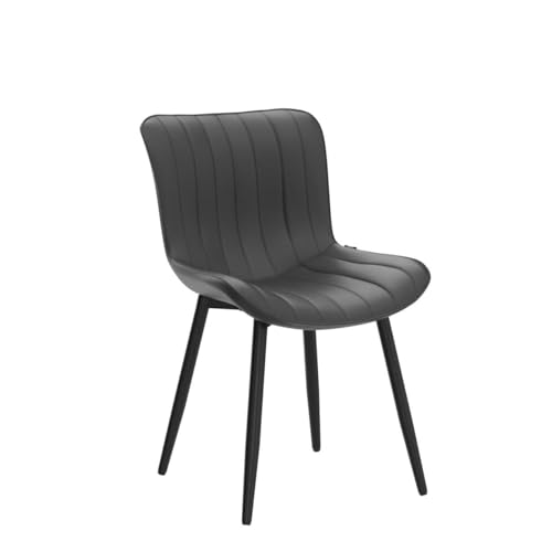 Set of 2 Black Upholstered Dining Chairs for Modern Kitchen and Dining Room