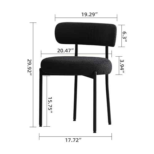 Simplified title: Round Upholstered Dining Chairs Set of 2 for Modern Dining Rooms