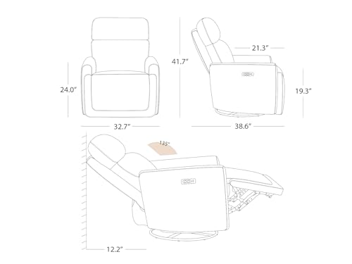 Modern Nursery Rocking Chair with USB and Type-C Ports