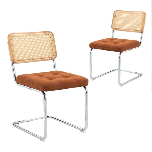 Orange Dining Chairs Set of 2 for Mid-Century Modern Style Bedroom