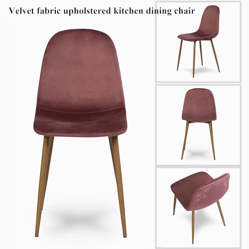Homy Casa Mid-Century Modern Velvet Dining Chair Set of 4, Rose ballpark: 60 chars