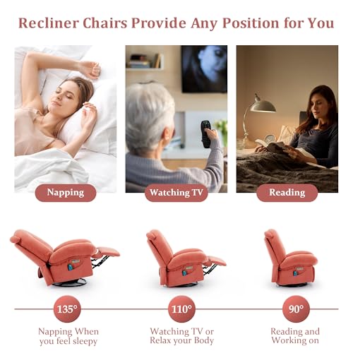 Pink Cat Ear Swivel Massage Recliner Chair with USB Port