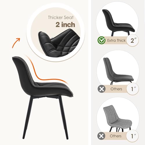 Modern Upholstered Dining Chairs Set of 2 for Kitchen and Dining Room