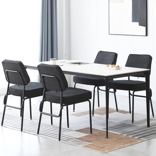 Mid Century Modern Black Dining Chairs Set of 2 for Living Room or Bedroom