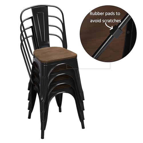 Yaheetech Black Classic Iron Outdoor Dining Chair Set of 4