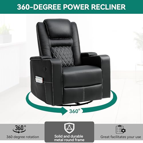 Swivel Massage Recliner with Heat & Storage: Living Room Comfort