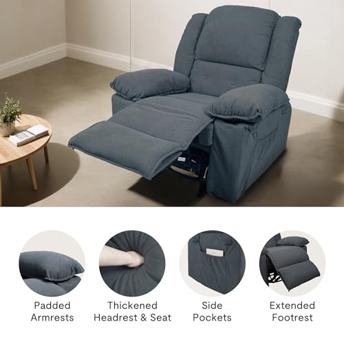 FLEXISPOT Massage Rocker Recliner Chair w/Heat & Vibration, Blue-Gray