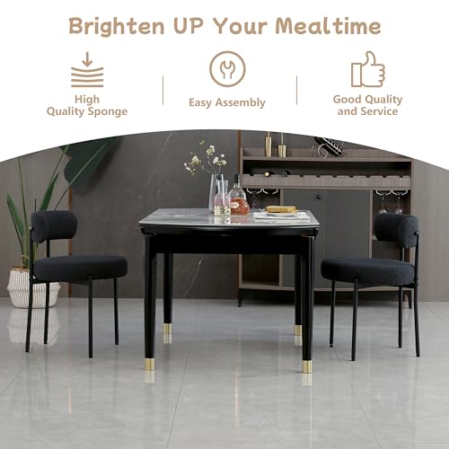 Simplified title: Round Upholstered Dining Chairs Set of 2 for Modern Dining Rooms