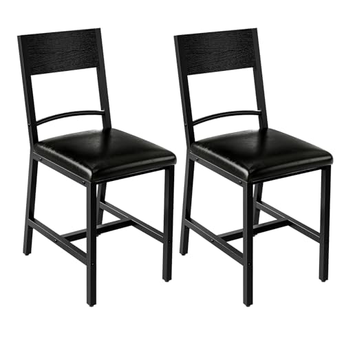 HOOBRO Black Mid Century Modern Kitchen Dining Chair Set BB36CD01