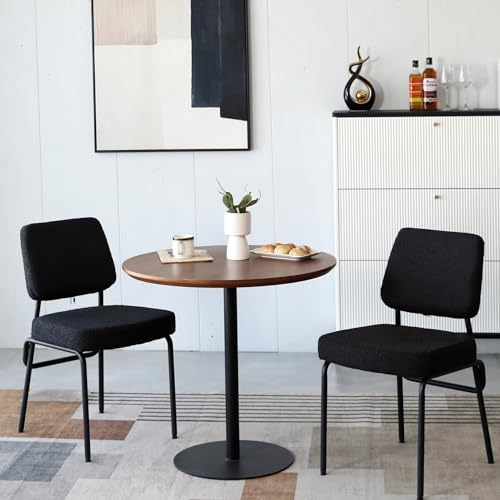 Set of 2 Black Dining Chairs for Modern Kitchen and Dining Room
