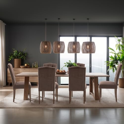 Stylish Tufted Parsons Dining Chair Set with Solid Wood Legs