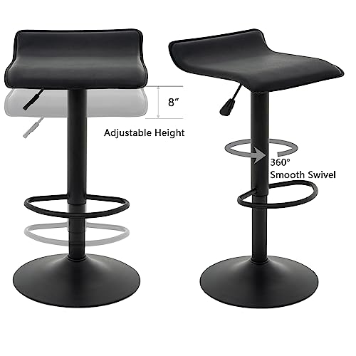 Black Swivel Bar Stools Set of 2 for Kitchen Counter - Vogue Style