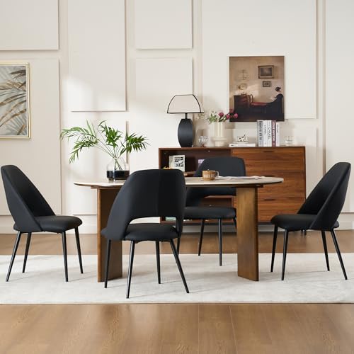 Rowill Black Mid Century Modern Dining Chairs Set of 2