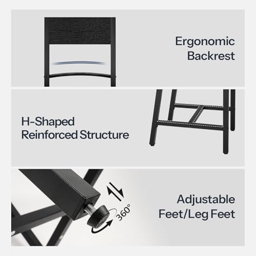 HOOBRO Black Mid Century Modern Kitchen Dining Chair Set BB36CD01