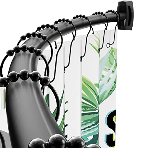 Adjustable Aluminum Curved Shower Curtain Rod for Bathroom and Bathtub, 43-72 Inches, Black