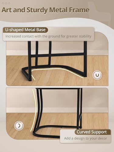 LUE BONA Dark Gray Modern Counter Height Bar Stools Set of 4