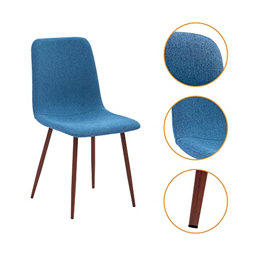 CangLong Blue Mid Century Living Room Side Chair Set, Set of 4
