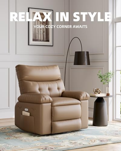 Electric Swivel Massage Chair with Vibration, Heating, and StorageUSB Port
