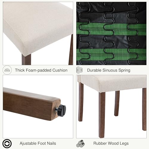 Stylish Parsons Dining Chair with Silver Nailhead Trim and Solid Wood Legs