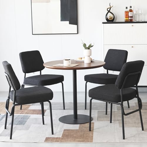 Set of 2 Black Dining Chairs for Modern Kitchen and Dining Room