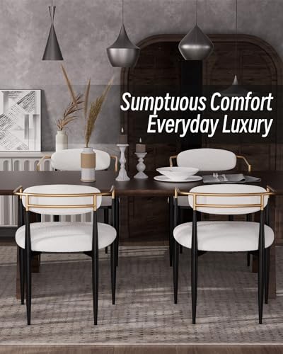 Modern White Dining Chair Set of 4 – Stylish and Cozy