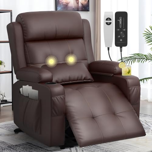 Oversized Electric Recliner Chair with Heat, Massage, and Storage for Living Room