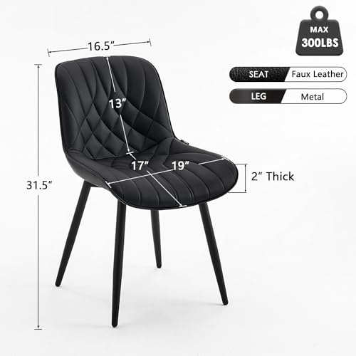 Modern Upholstered Dining Chairs Set of 2 for Kitchen and Dining Room