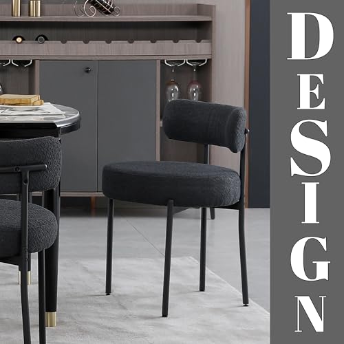 Mid-Century Modern Black Dining Chairs Set for Kitchen and Dining Room