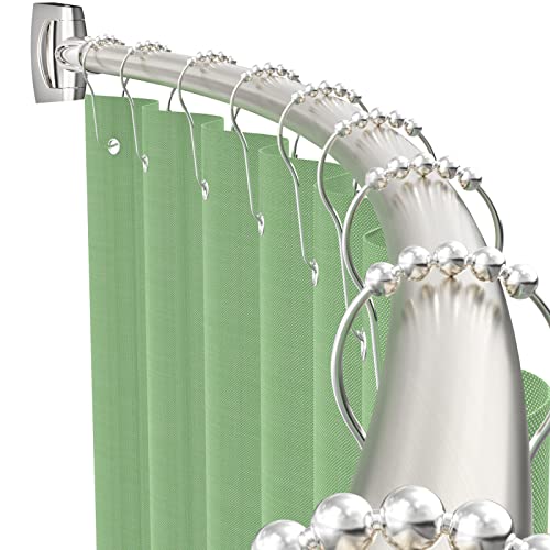 Adjustable Curved Shower Curtain Rod for Bathroom, Rustproof, 38-72 Inches, Brushed Nickel