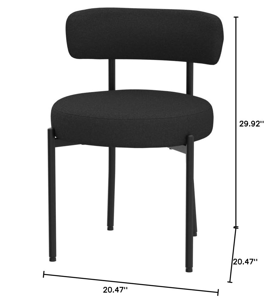 Mid-Century Modern Black Dining Chairs Set for Kitchen and Dining Room