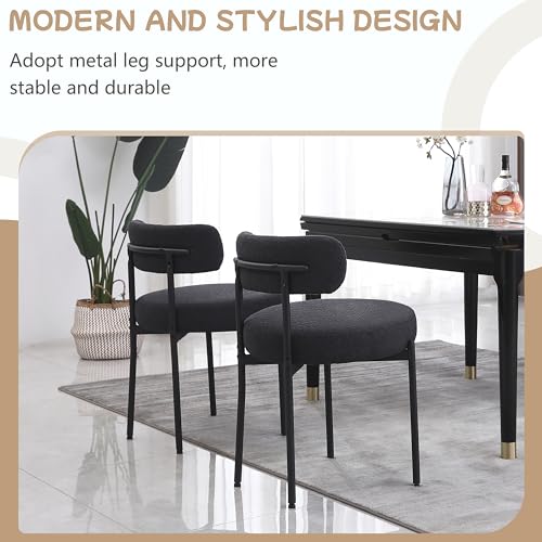 Simplified title: Round Upholstered Dining Chairs Set of 2 for Modern Dining Rooms