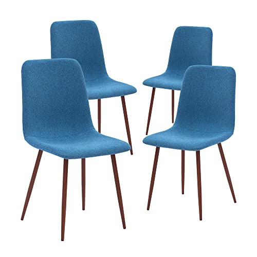 CangLong Blue Mid Century Living Room Side Chair Set, Set of 4