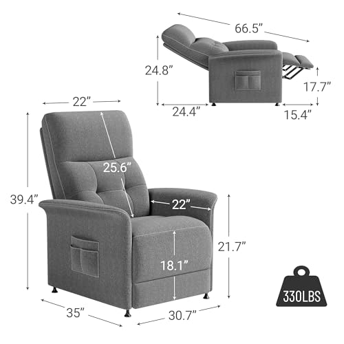 Electric Recliner Chair with Heat and Massage, Adjustable Sofa for Adults, Home Theater Seating