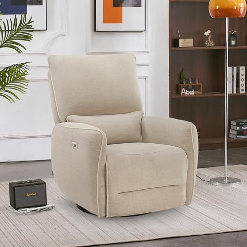 Electric Swivel Rocker Recliner Chair with USB Ports for Living Room and Nursery