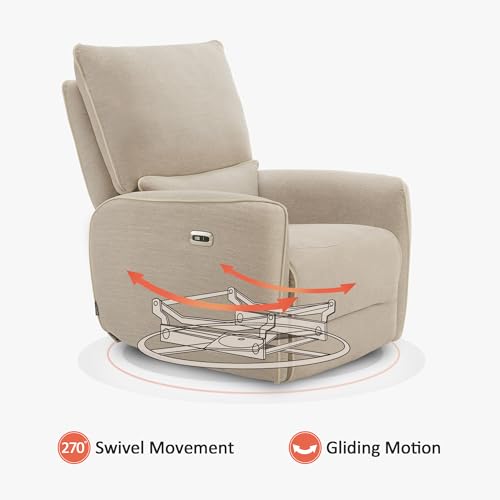 Electric Swivel Rocker Recliner Chair with USB Ports for Living Room and Nursery