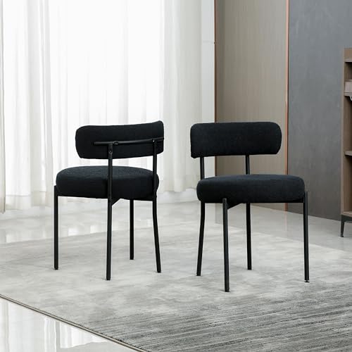 Mid-Century Modern Black Dining Chairs Set for Kitchen and Dining Room