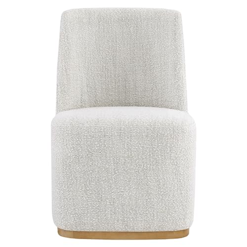 2 Modern Fabric Dining Chairs with Casters for Reading and Dining Rooms