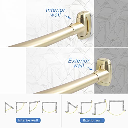 Adjustable Gold Shower Rod for More Space, 48-72 Inches