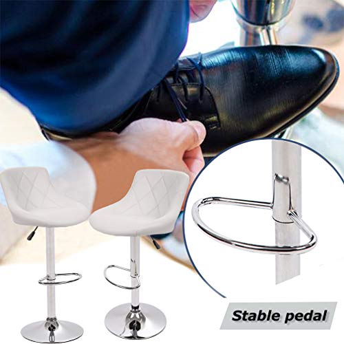 BestOffice Counter Height Swivel Bar Stools Set of 2 Adjustable Back PU Leather