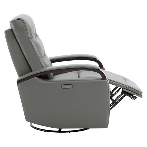 Genuine Leather Power Swivel Glider Recliner Chair