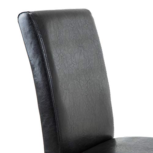 Modern Black PU Upholstered Dining Chair Set (6 Pieces)