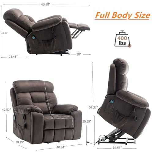 Extra Wide Recliner Chair for 400lbs+ Big Man with Heat and Massage