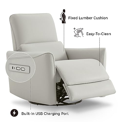 CHITA FSC Certified Power Recliner Chair with Lumbar Support, Cream