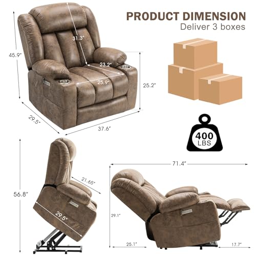 Electric Power Lift Recliner Chair for Seniors with Heat & Massage